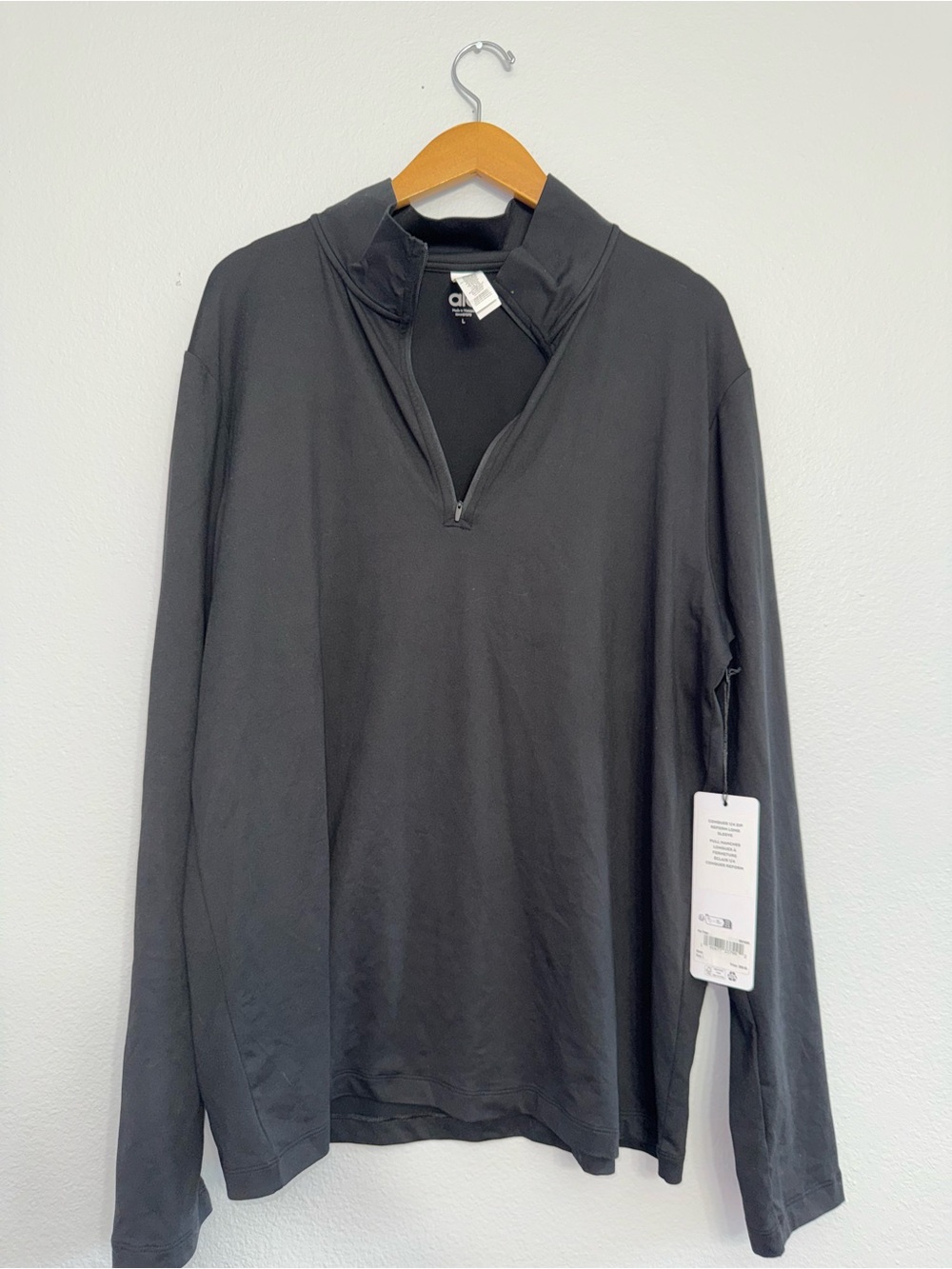 Alo Yoga Conquer 1/4 Zip Reform, Women, Large Black Performance Long Sleeve